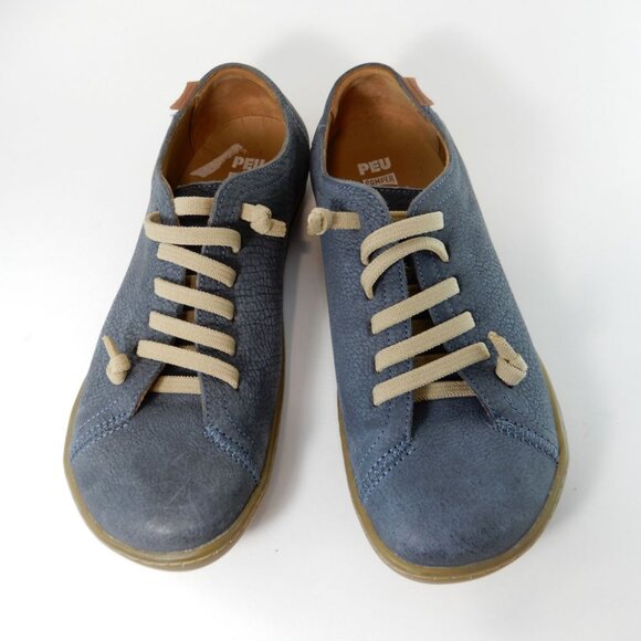 CAMPER Peu Flat Sneakers Shoes Womens Size 37 6.5 7 Blue Nubuck NEW - Picture 7 of 12